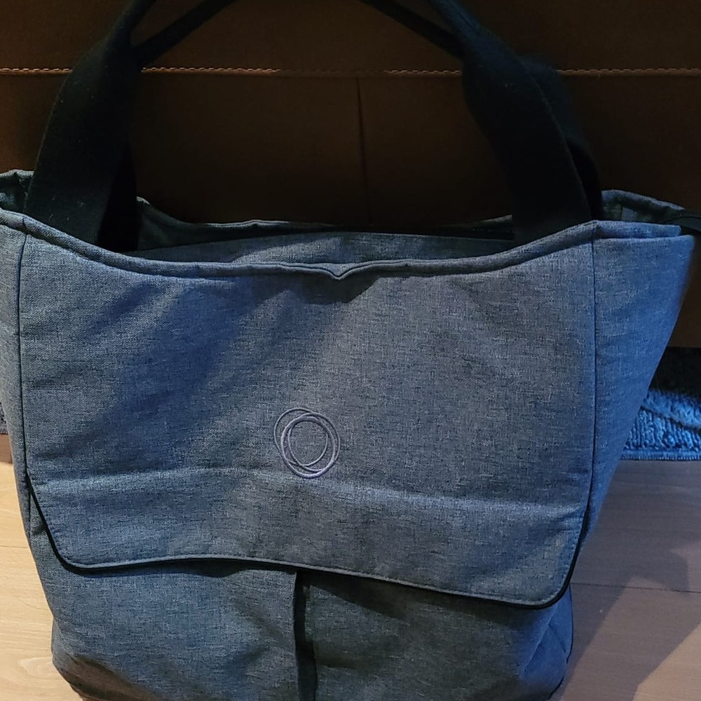 Bugaboo Stroller Grey Diaper Bag with Black Handles